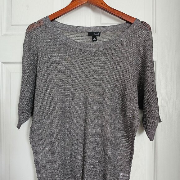 a.n.a sweater, dolman open-knit , Grey - Picture 2 of 3